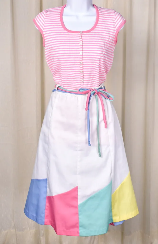 1970s Vintage Pastel Flag Trim Skirt