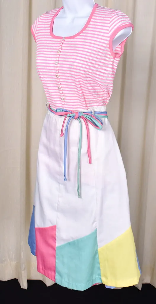 1970s Vintage Pastel Flag Trim Skirt