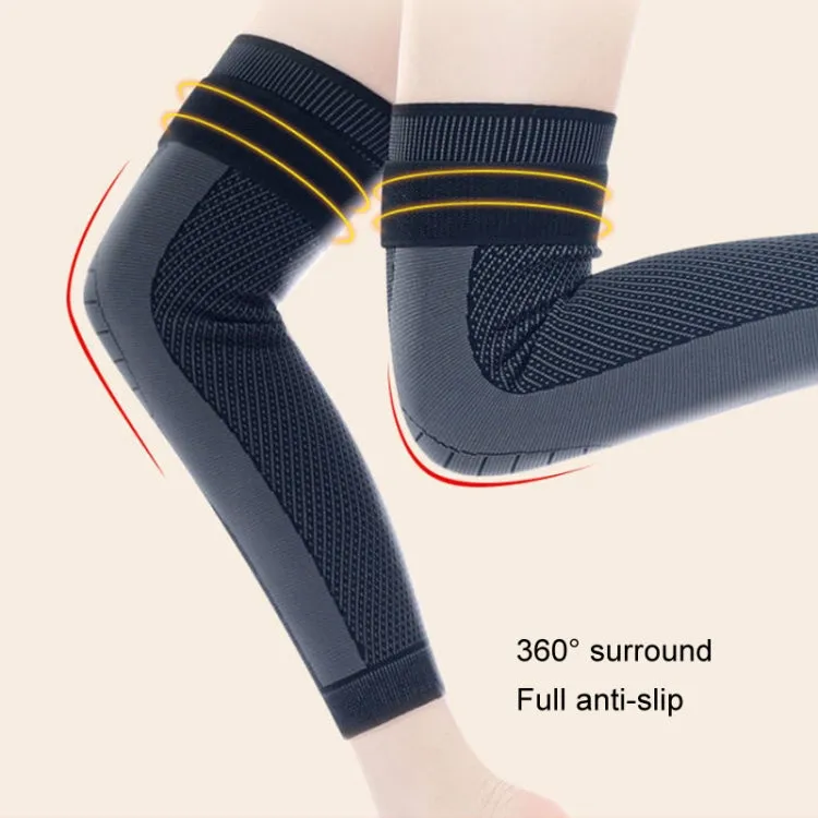 1pair Anti-Slip Compression Straps Keep Warm And Lengthen Knee Pads, Size: XXL(Warm Orange)