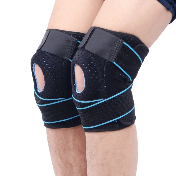 1pair Sports Band Compression Silicone Knee Pads Running Sports Cycling Knee Pads(Black Green)