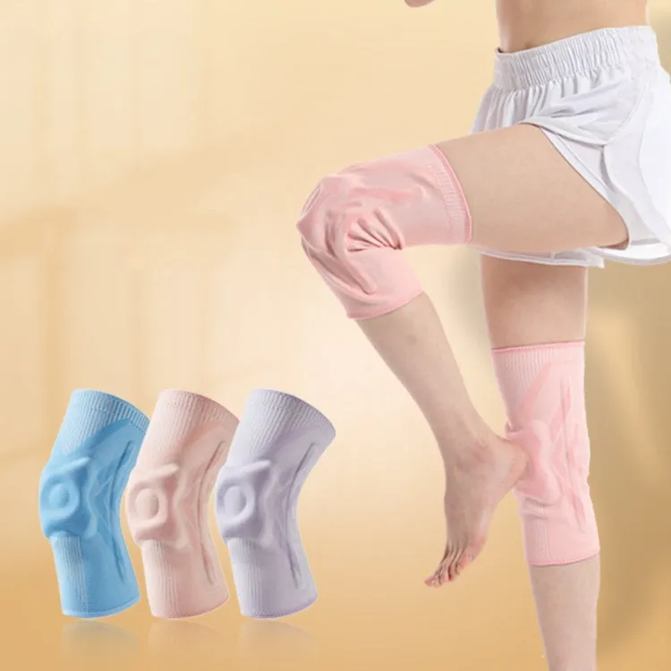 1pair Sports Knee Brace Meniscus Injury Silicone Knee Joint Protective Cover, Size: M(Light Purple)