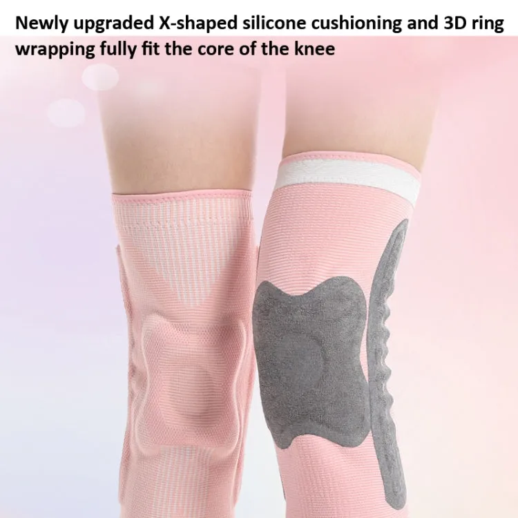 1pair Sports Knee Brace Meniscus Injury Silicone Knee Joint Protective Cover, Size: M(Light Purple)