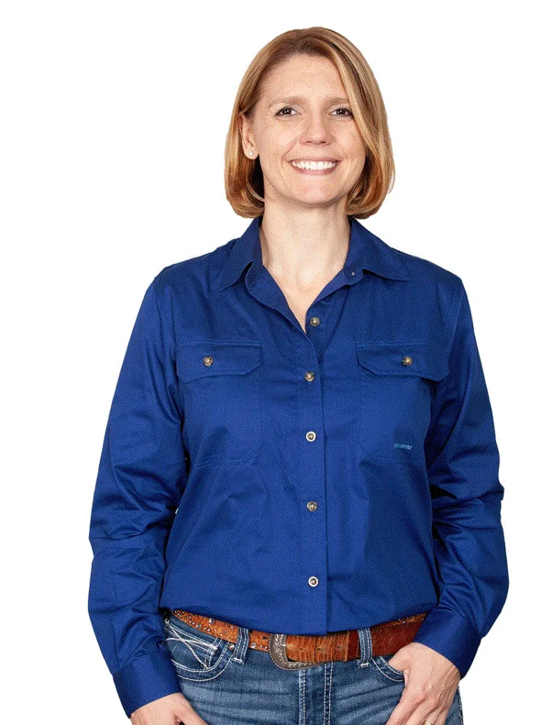 50502CBT Just Country Women's Brooke Work shirt Cobalt