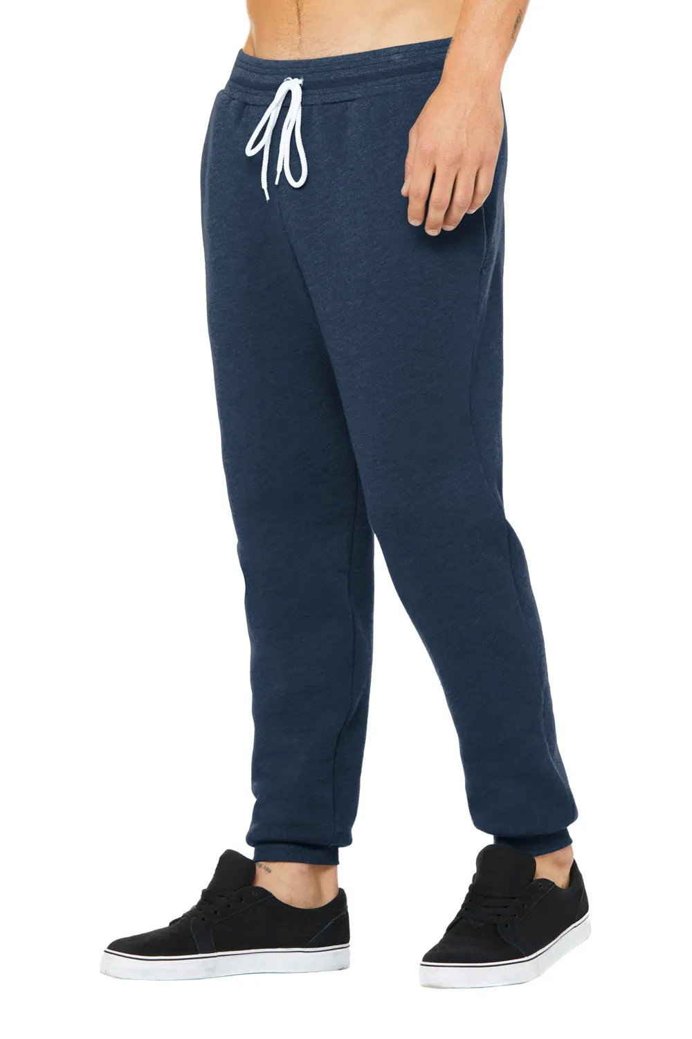 Bella   Canvas Mens Jogger Sweatpants w/ Pockets - Heather Navy Blue