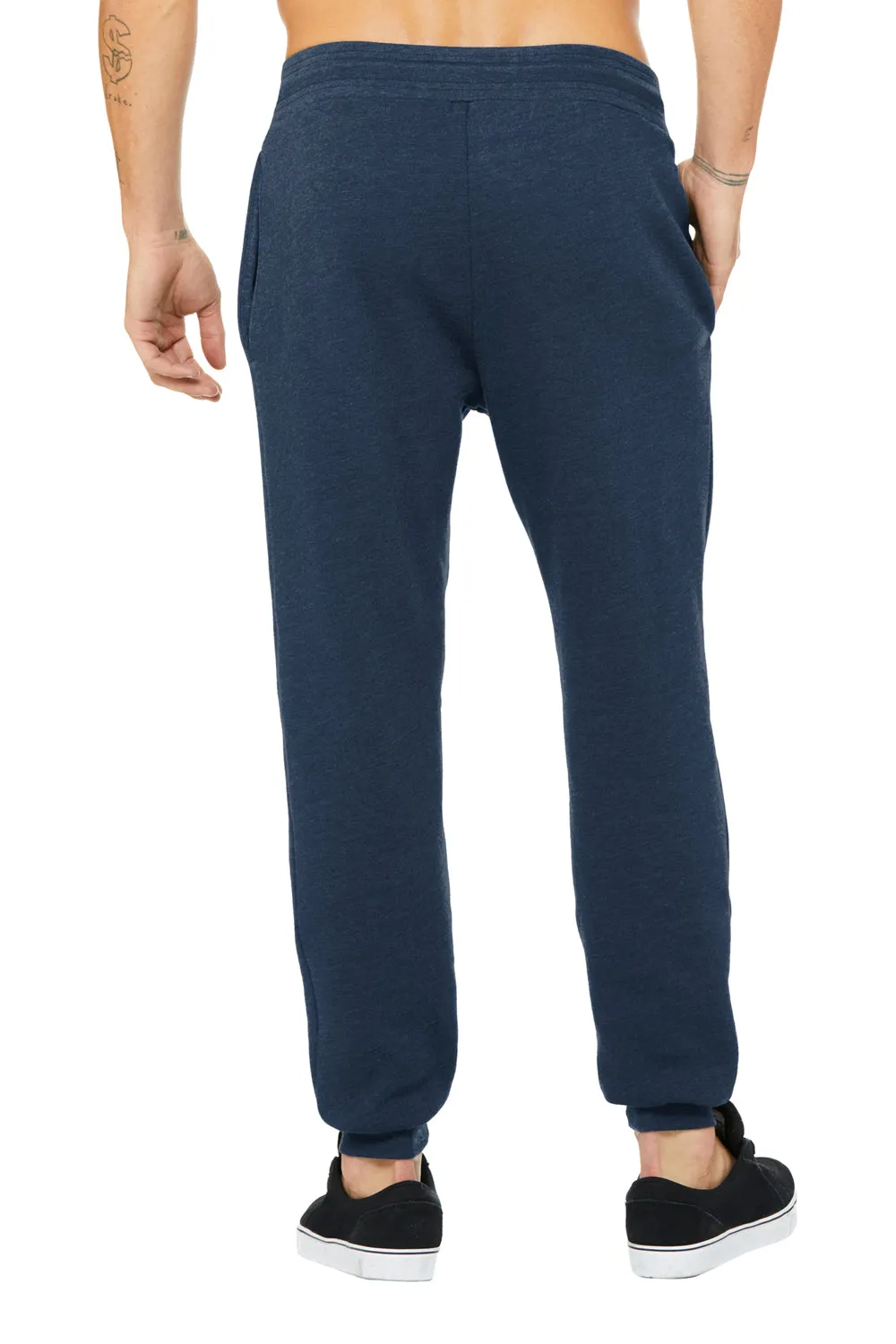 Bella   Canvas Mens Jogger Sweatpants w/ Pockets - Heather Navy Blue