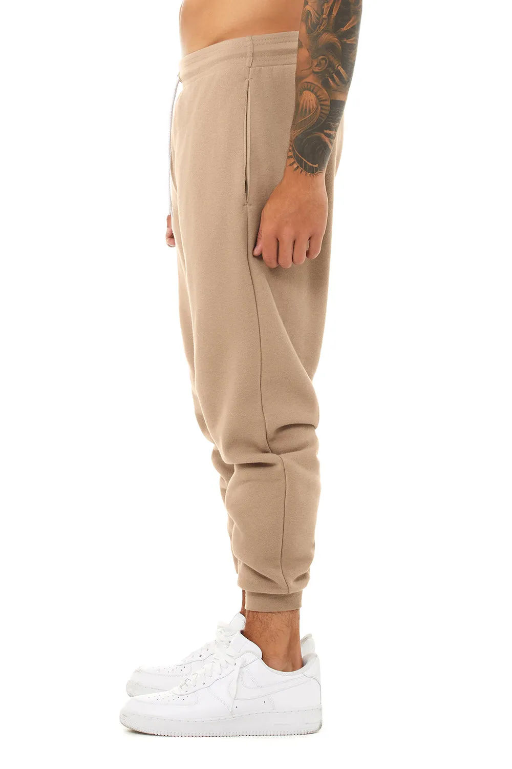 Bella   Canvas Mens Jogger Sweatpants w/ Pockets - Tan