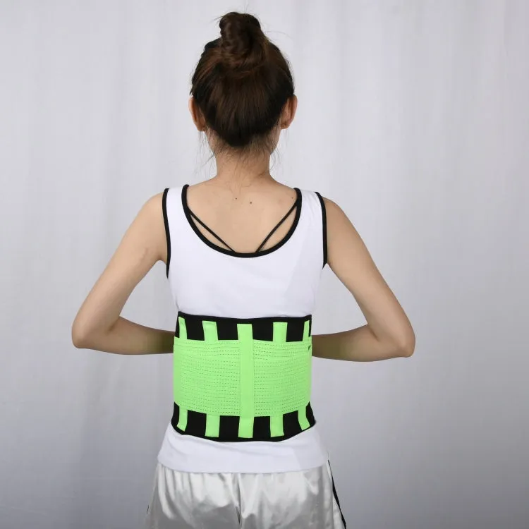 Breathable Mesh Warm Waist Belt Reinforced Steel Plate Support Sports Waist Belt, Specification: XXL(Fluorescent Green)