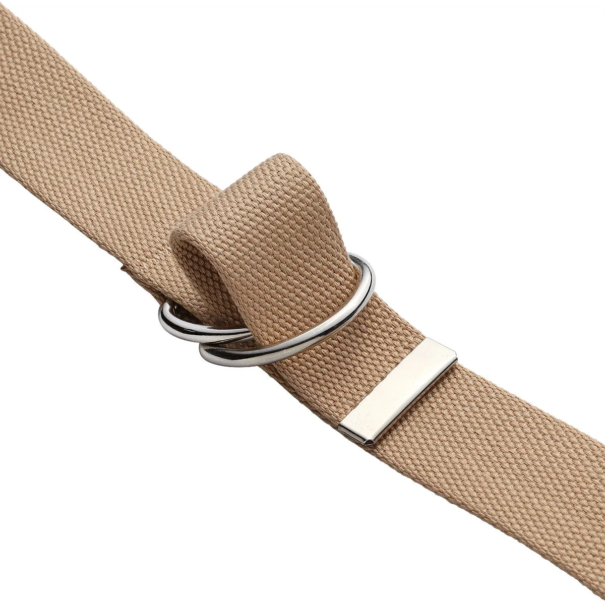 Canvas Web Belt Metal Double D Ring Buckle for Men Women 1 1/2" Wide