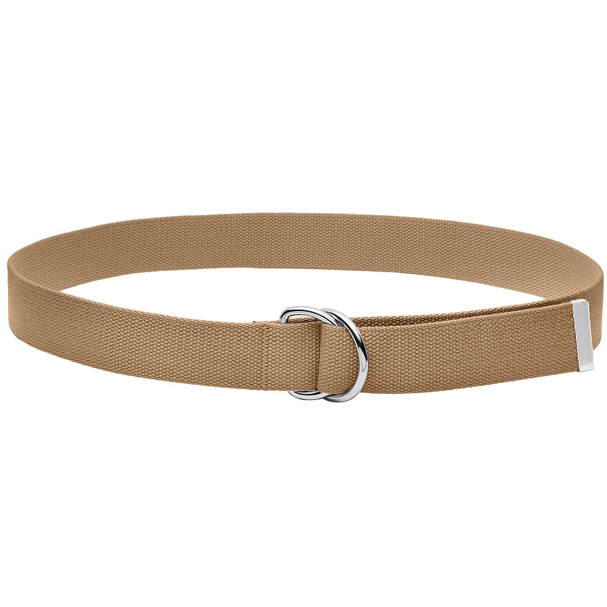 Canvas Web Belt Metal Double D Ring Buckle for Men Women 1 1/2" Wide