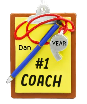 Coach Clipboard Personalized Ornament