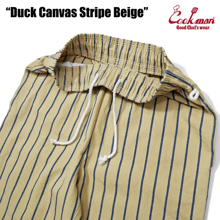 Cookman Chef Pants - Duck Canvas Stripe : Beige