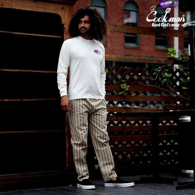 Cookman Chef Pants - Duck Canvas Stripe : Beige