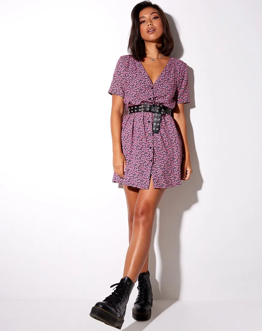 Crosena Swing Dress in Floral Fun Pink