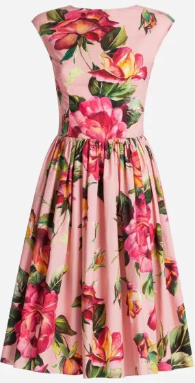 *Extended Sizes* Floral Print Dress, Pink