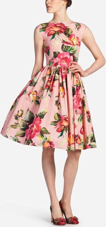 *Extended Sizes* Floral Print Dress, Pink