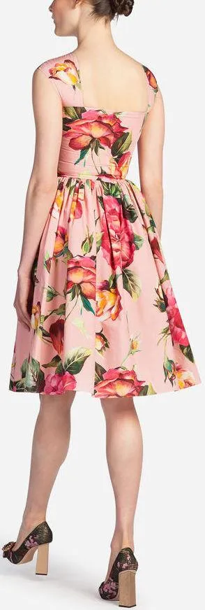 *Extended Sizes* Floral Print Dress, Pink