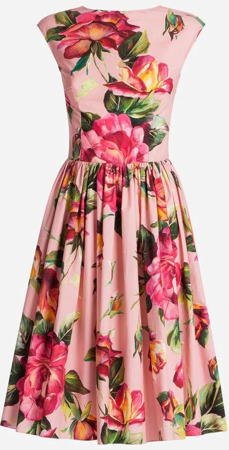 *Extended Sizes* Floral Print Dress, Pink