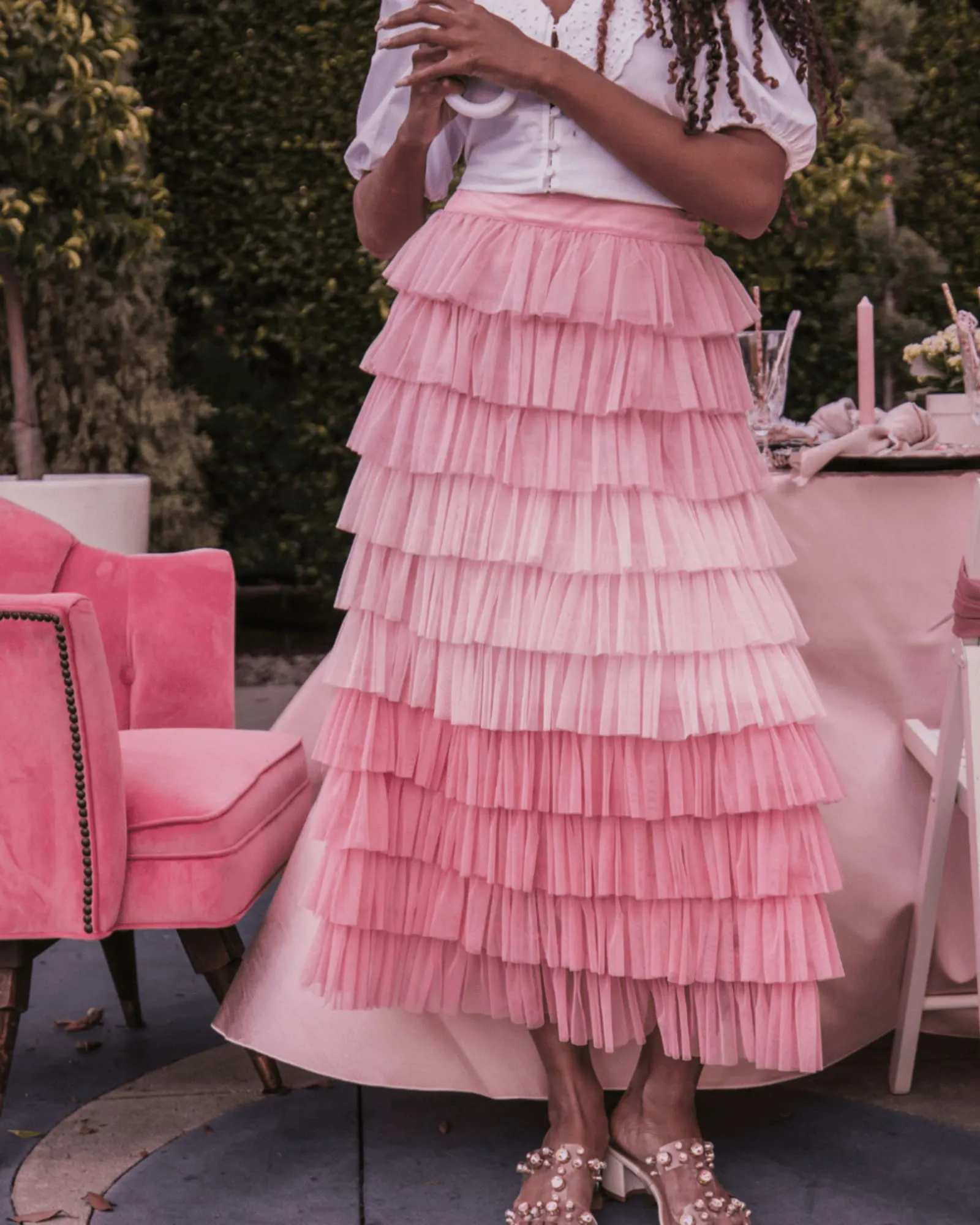 Falling Petals Skirt | Pink