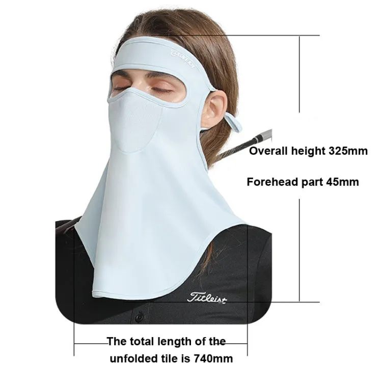 GOLOVEJOY Summer Ice Silk Sunscreen Face Shield  Ladies Outdoor Neck Protection Veil(Gray)