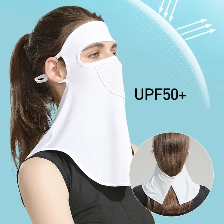 GOLOVEJOY Summer Ice Silk Sunscreen Face Shield  Ladies Outdoor Neck Protection Veil(Gray)