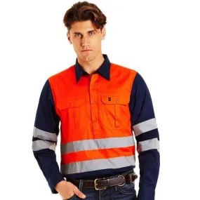 Hi Vis Orange Half Button - Light Weight