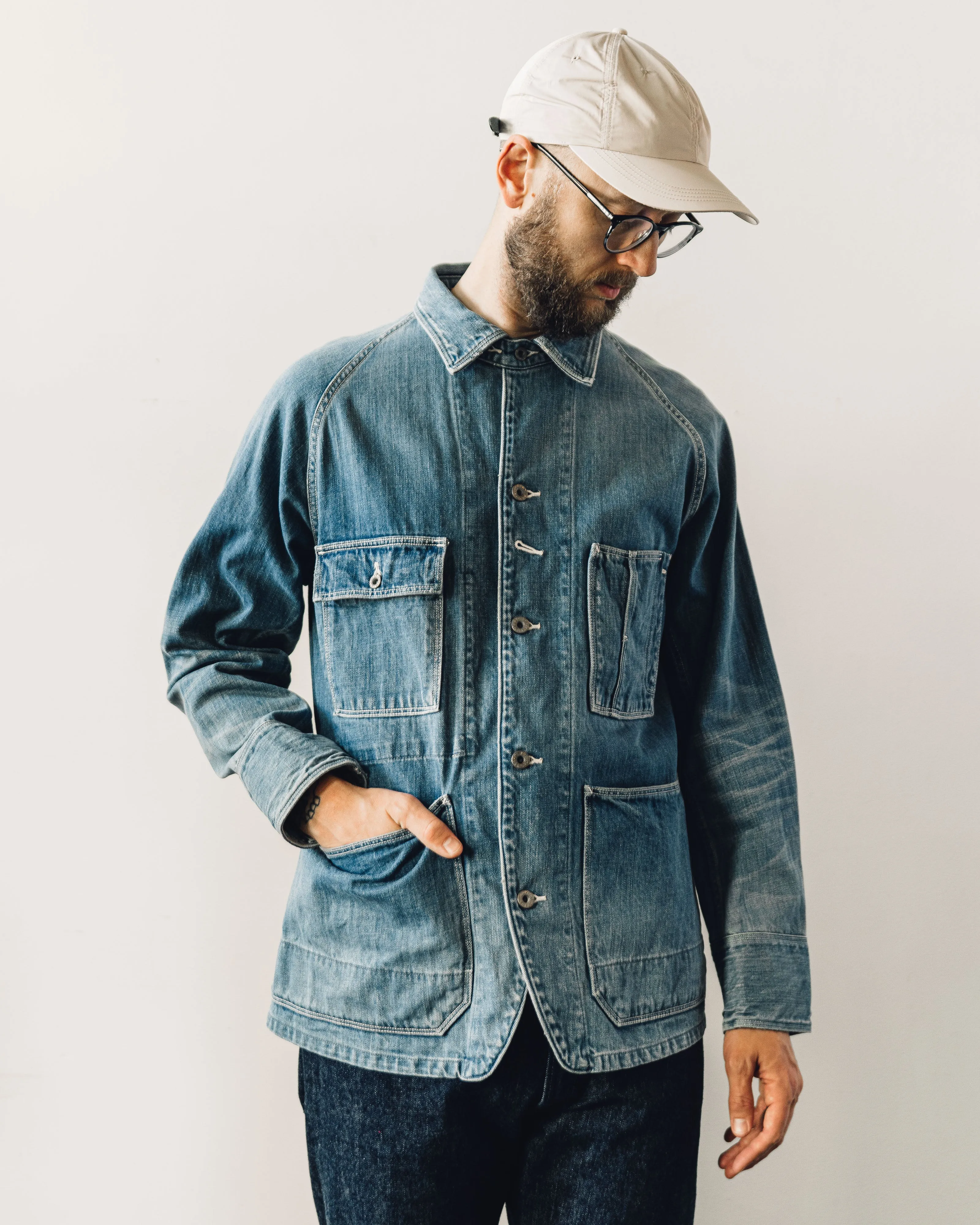 Kapital 12oz Denim Cactus Coverall, Midtone