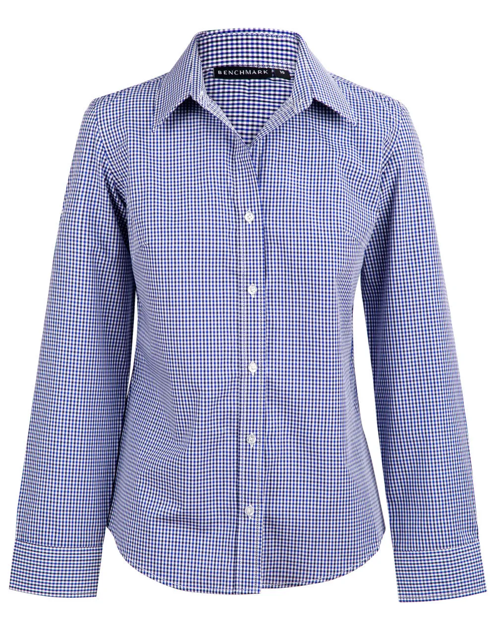 Ladies Two Tone Gingham Long Sleeve Shirt - M8320L