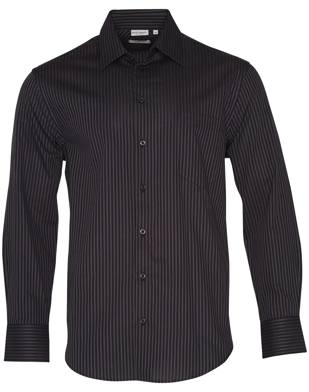 Mens Dobby Stripe Long Sleeve Shirt - M7132