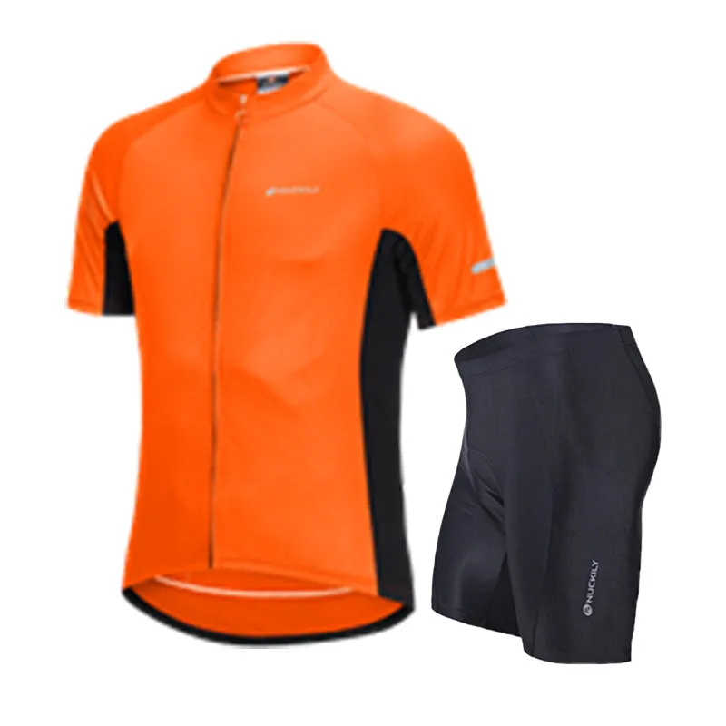 Nuckily Mycycology MG043-NS355 Half Sleeves Jersey and Gel Padded Shorts Orange