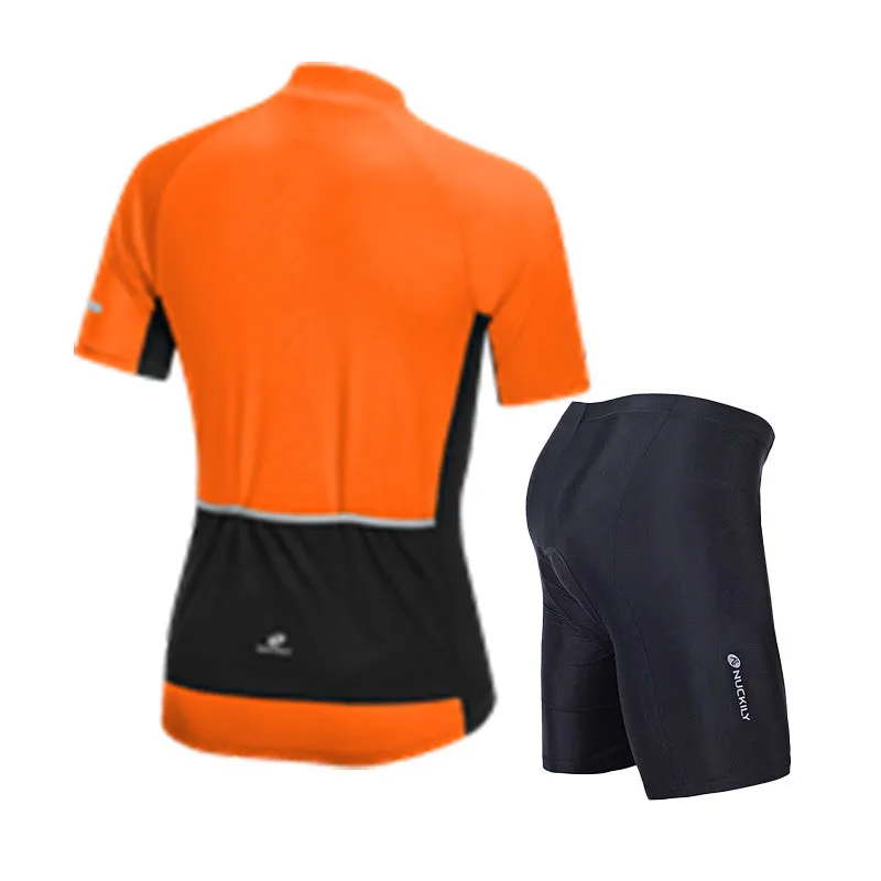 Nuckily Mycycology MG043-NS355 Half Sleeves Jersey and Gel Padded Shorts Orange