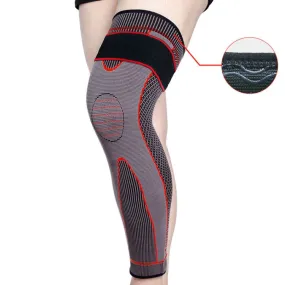 Nylon Knitted Riding Sports Extended Knee Pads, Size: L(Red Pressurized Anti-slip)