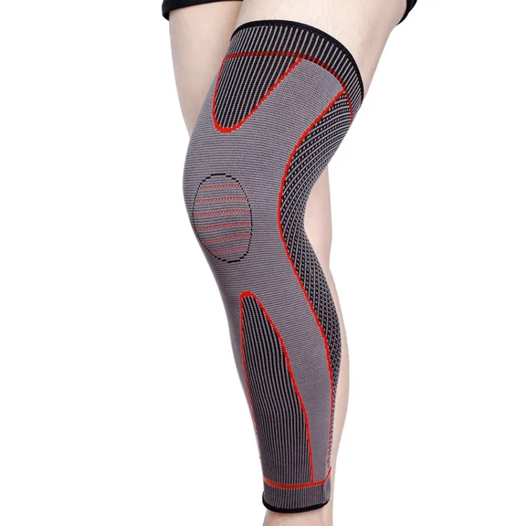 Nylon Knitted Riding Sports Extended Knee Pads, Size: XL(Red Basic)