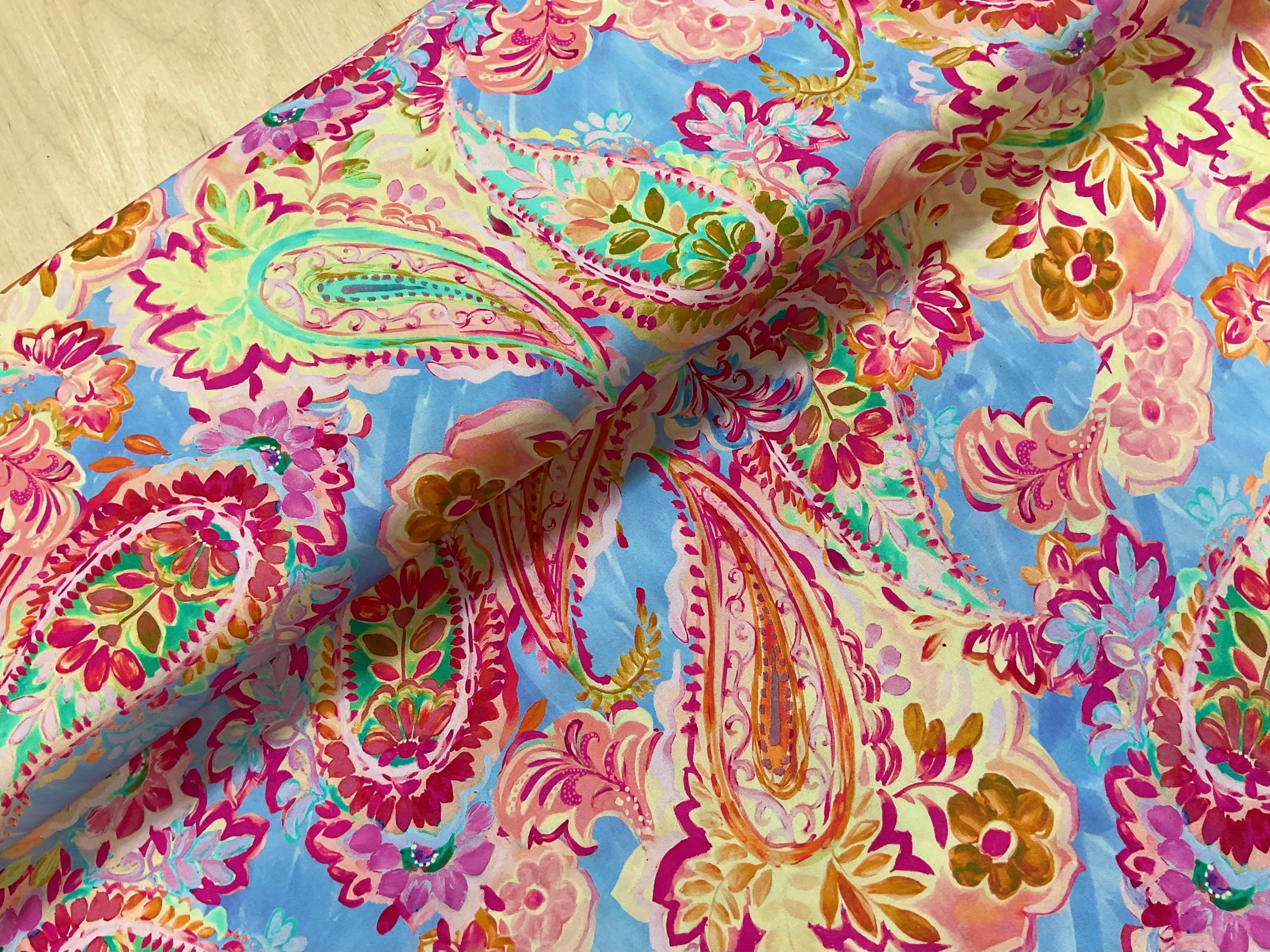 Pastel Paisley Stretch Viscose