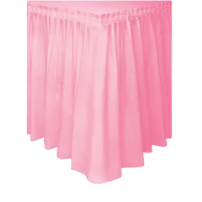 Pastel Pink Plastic Tableskirt 73cm x 4.3m