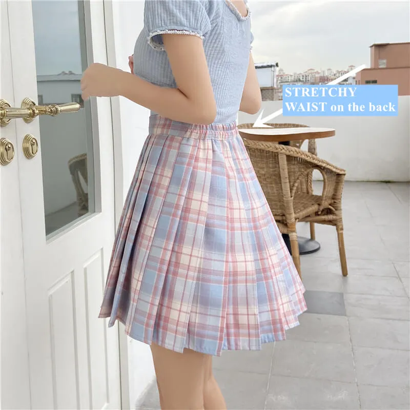 [Plus size] Pastel Ice cream A-line pleated skirt