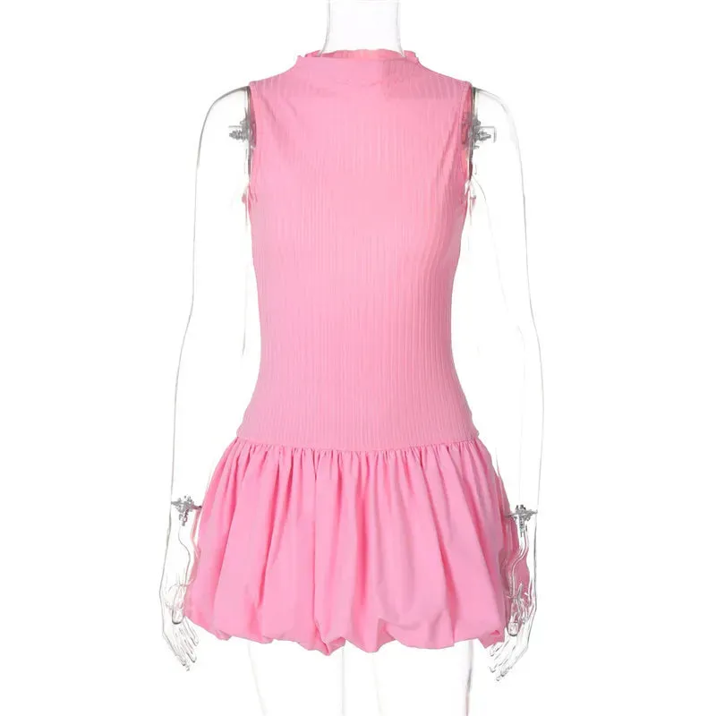 Pretty in Pink Ruffle Hem Party Dress