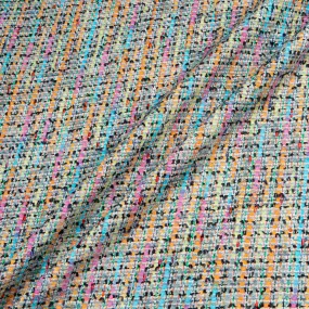 Rainbow Coloured Metallic Bouclé