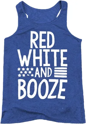 Red White and Booze Tank Top Fourth of July Shirt