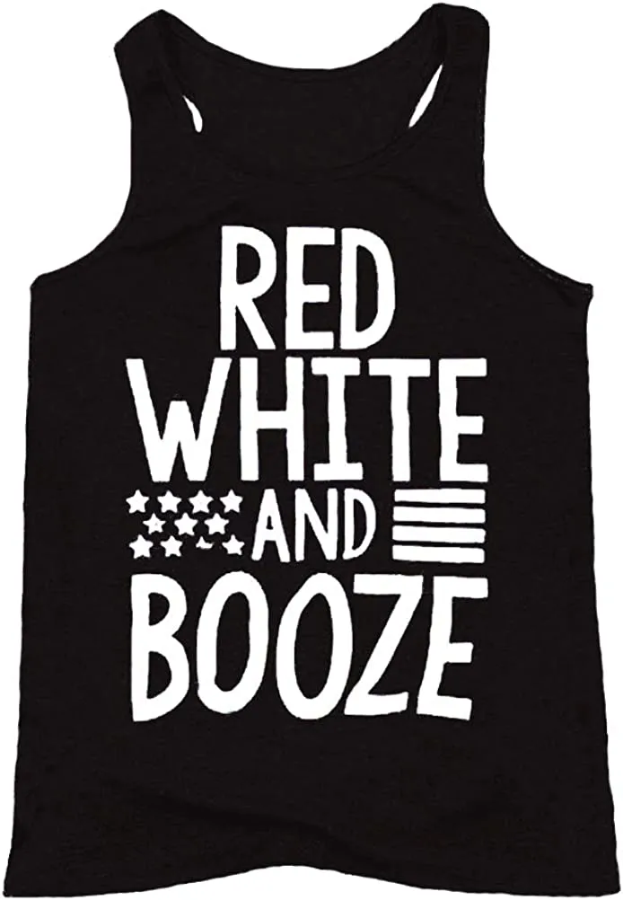 Red White and Booze Tank Top Fourth of July Shirt