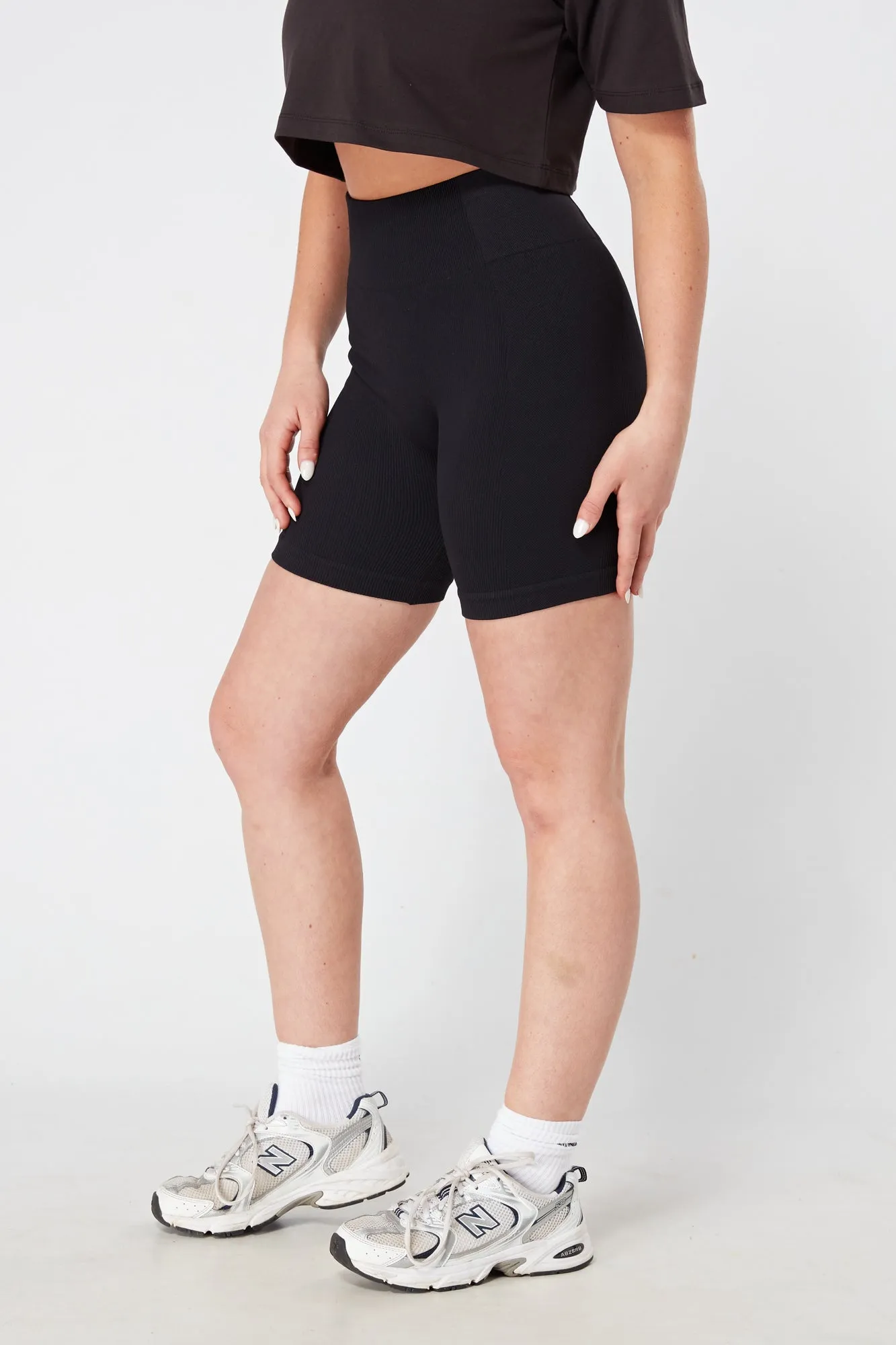 Twill Active Rib Cycle Short - BLACK