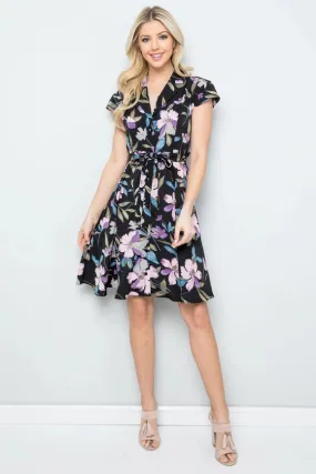 Vintage Floral Print Dress