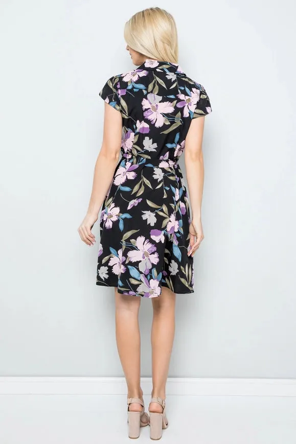 Vintage Floral Print Dress