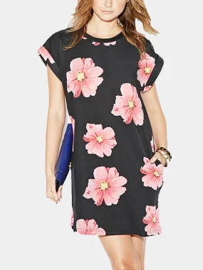 Wholesale Floral Print Black Dresses