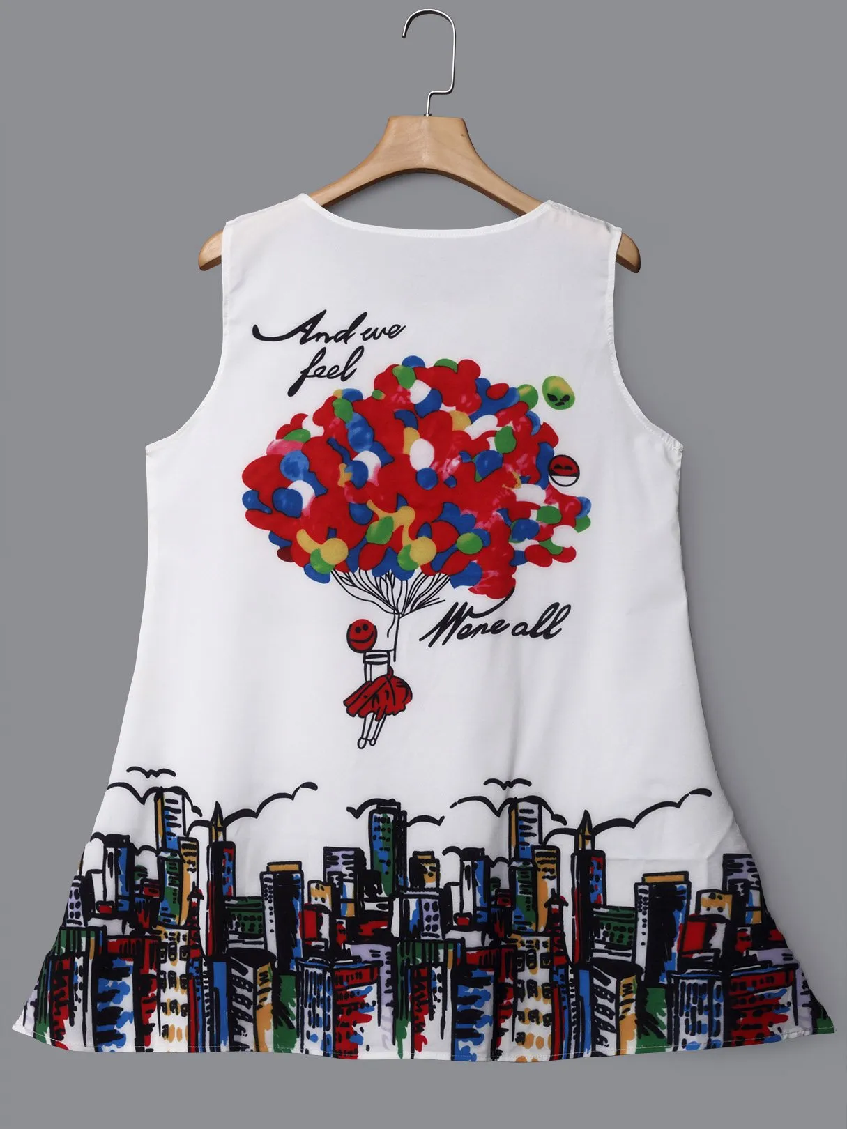 Wholesale Floral Print Round Neck Sleeveless Dresses