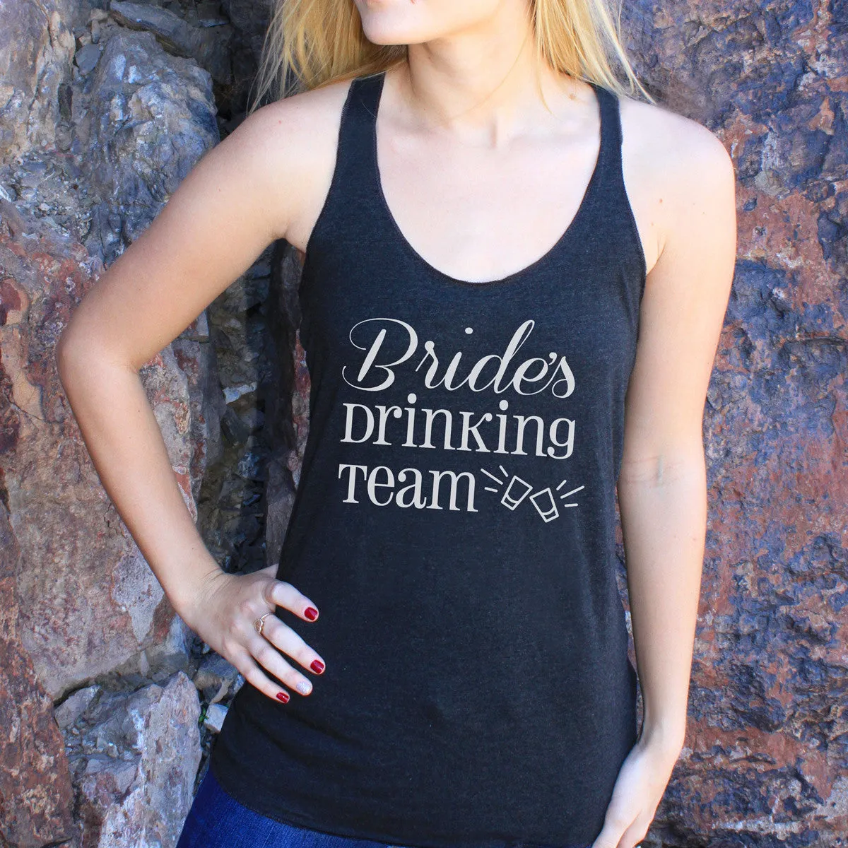 Women's Razor Back Tank Top "Bride's Drinking Team"