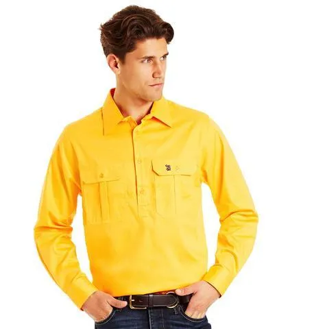 Yellow Half Button - Light Weight