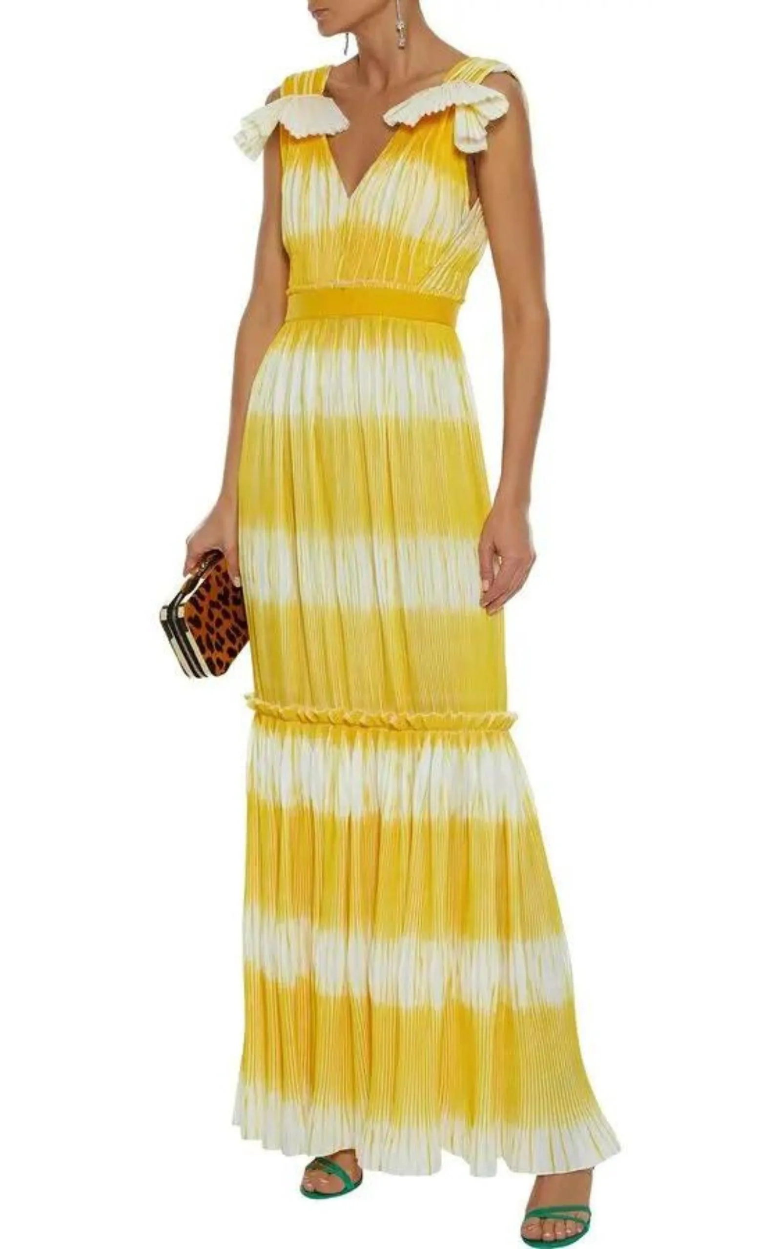 Yellow Tadia Plissé Dress